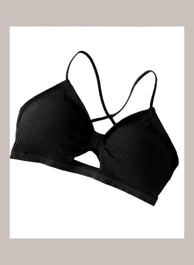 Cross Strap Padded Bra Bustier Underwear Bralette Tube Top Black 