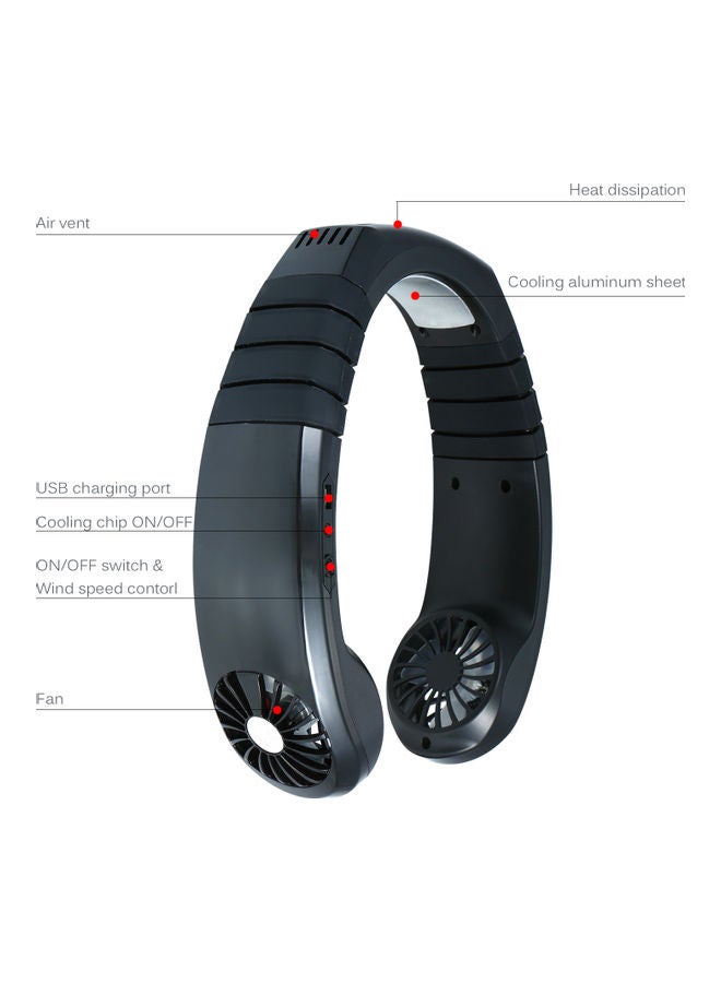 USB Neck Cooling Fan Black - Image 4