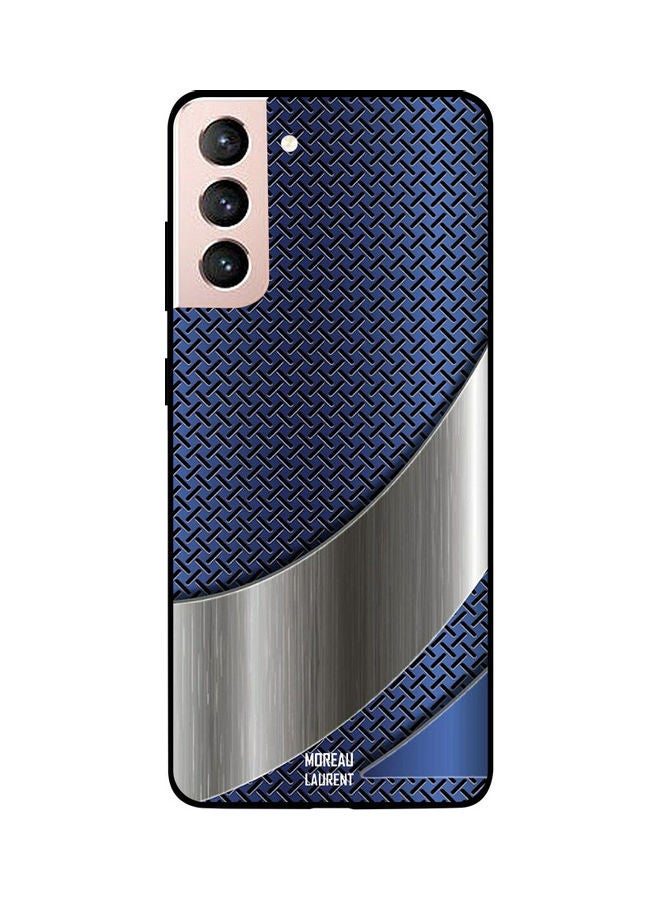 Moreau Laurent Skin Case Cover -for Samsung Galaxy S21 Grey Steel And Blue Pattern Grey Steel And Blue Pattern - Image 1