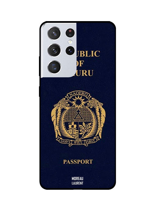 Moreau Laurent Protective Case Cover For Samsung Galaxy S21 Ultra Blue/Golden - Image 1