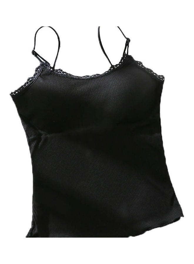 Padded Underwear Sleeveless Vest Top Black 