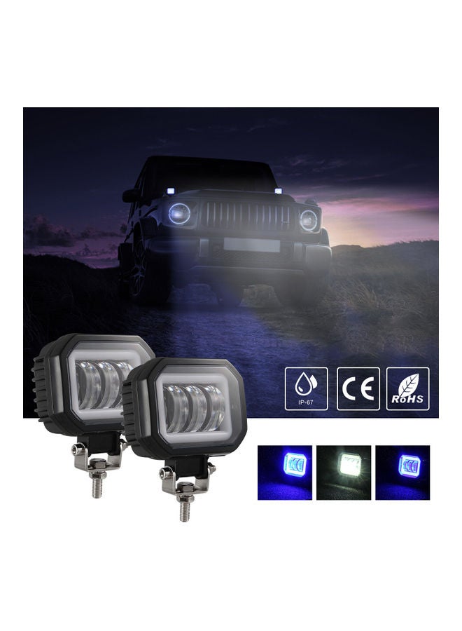 2-Piece Waterproof Square LED Angel Eye Fog Light - Image 1