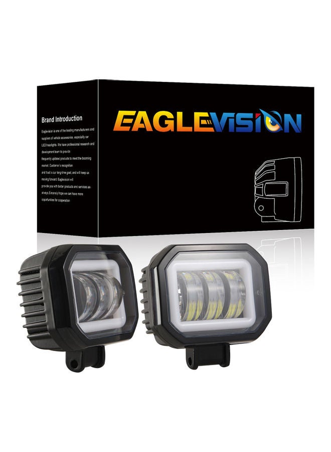 2-Piece Waterproof Square LED Angel Eye Fog Light - Image 5