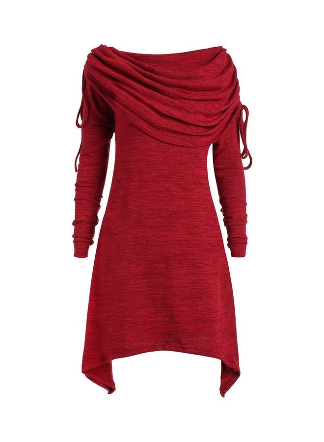 Long Sweatshirt Dress Red