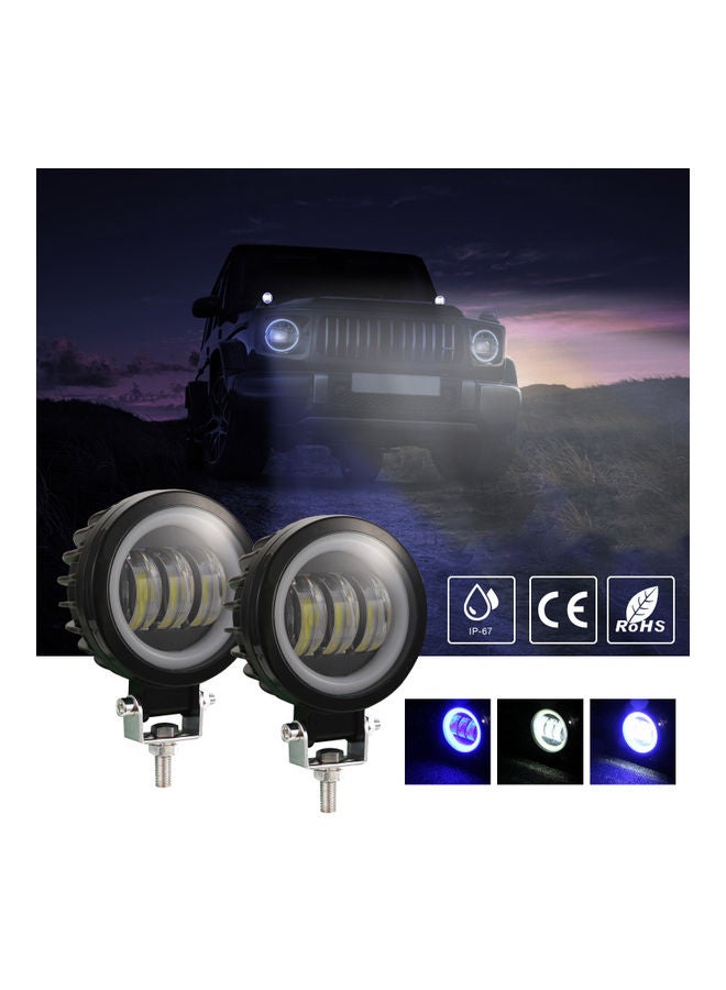 2-Piece Waterproof Square LED Angel Eye Fog Light - Image 1