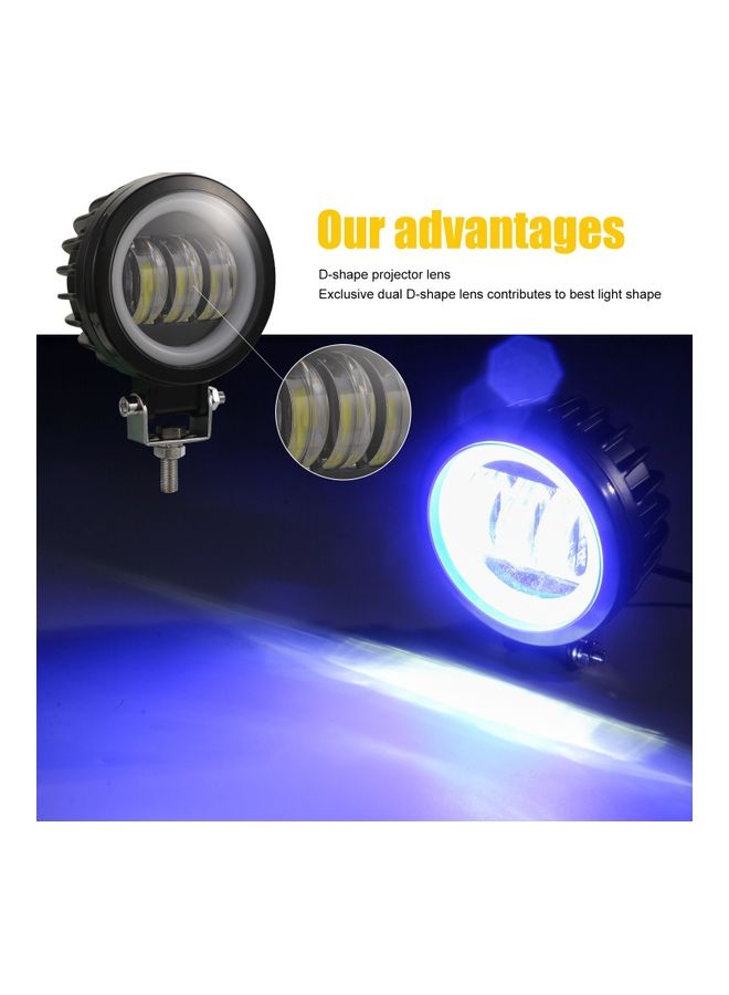2-Piece Waterproof Square LED Angel Eye Fog Light - Image 2