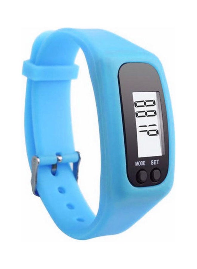 Pedometer Silicone Running Watch With LCD Display Screen Blue - Image 3
