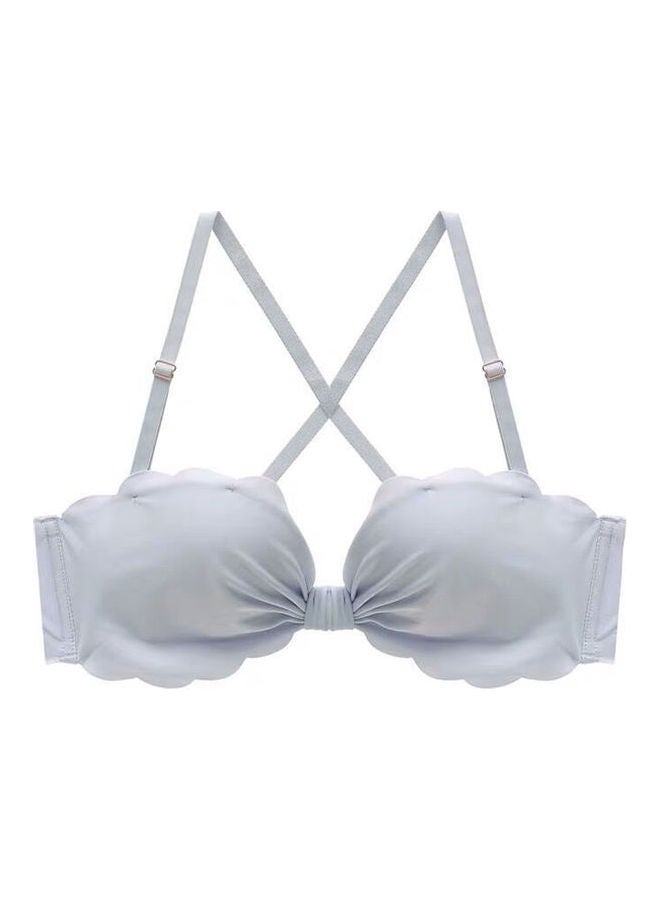 Breathable Non-slip Padded Push Up Bra Grey 