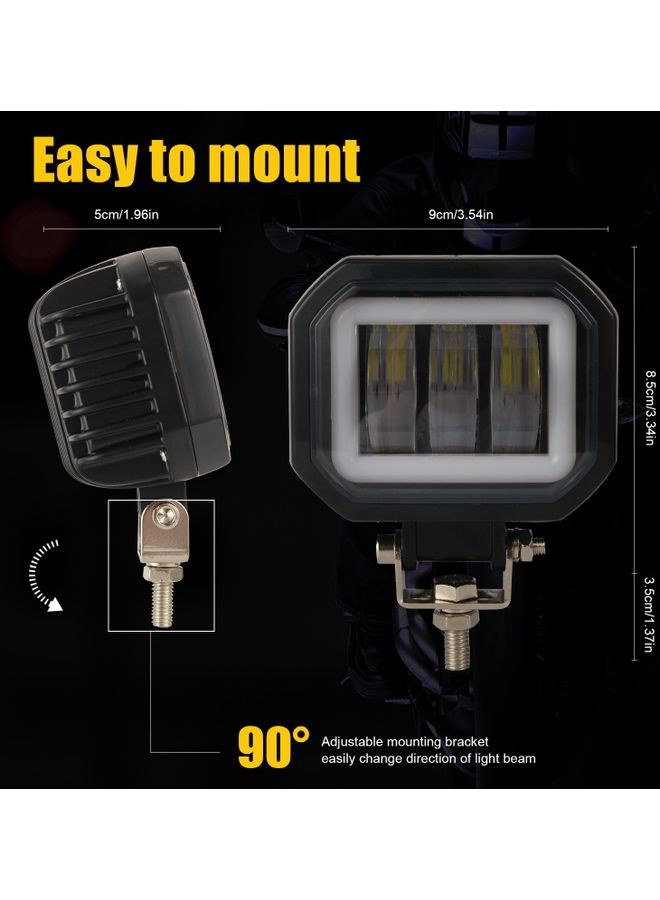 Generic 2-Piece Waterproof Square LED Angel Eye Fog Light  - Image 4