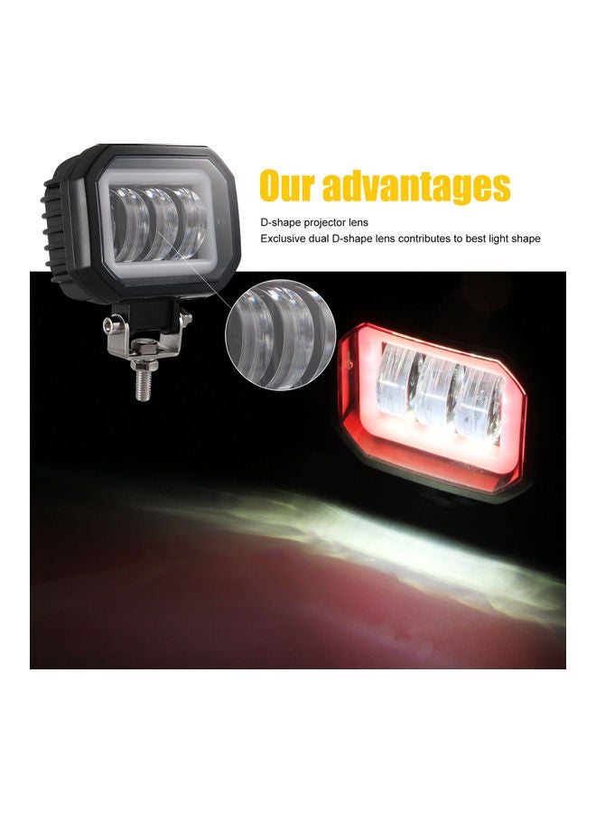 Generic 2-Piece Waterproof Square LED Angel Eye Fog Light  - Image 5