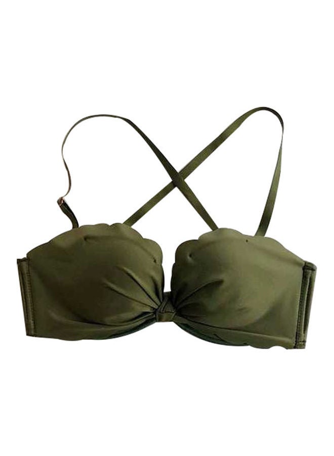 Breathable Non-slip Padded Push Up Bra Green