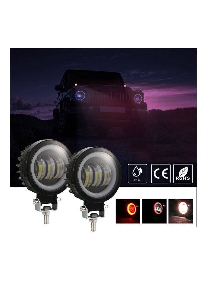 2-Piece Waterproof Square LED Angel Eye Fog Light - Image 1