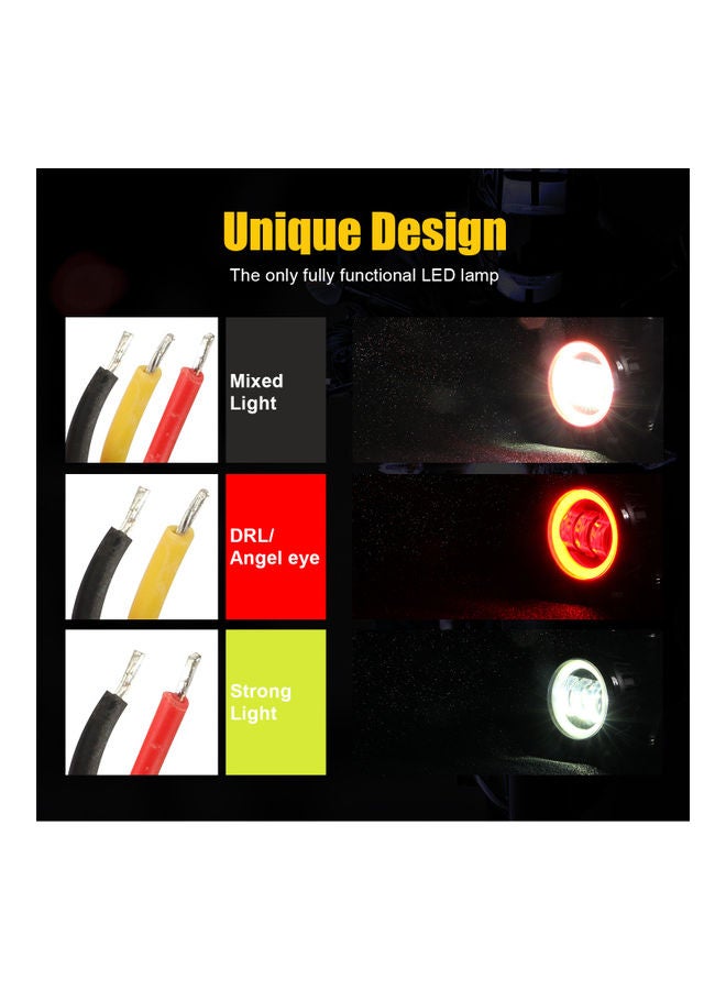 2-Piece Waterproof Square LED Angel Eye Fog Light - Image 3