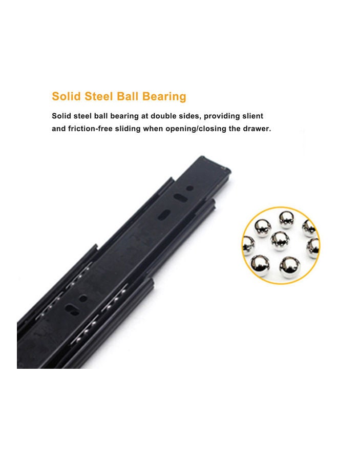 2-Piece Ball Bearing Drawer Slides Black  - Image 3