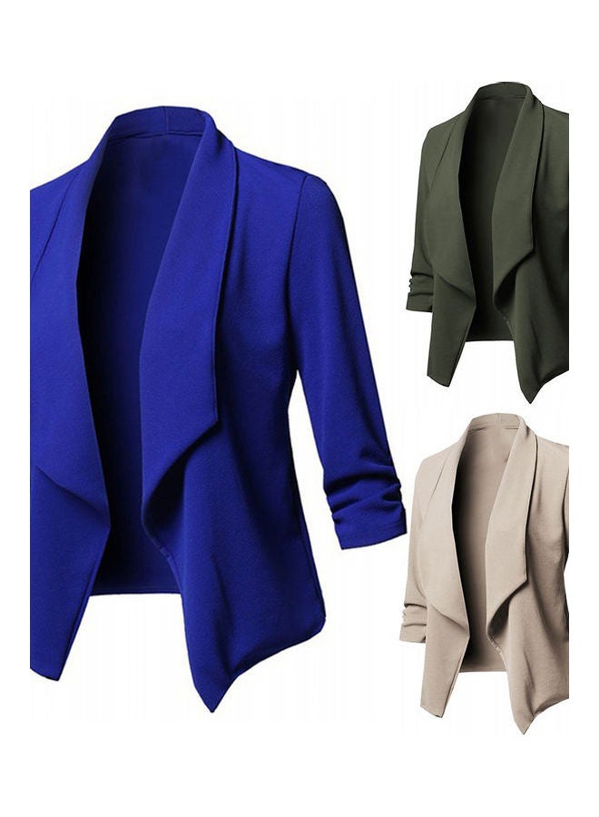 Long Sleeve Slim Fit Blazer Blue - Image 2