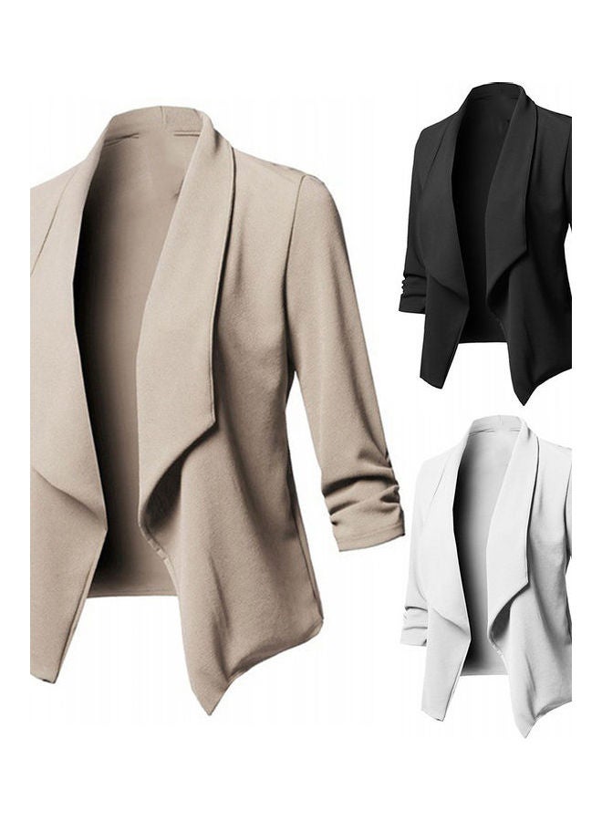 Long Sleeve Slim Fit Blazer Khaki - Image 2