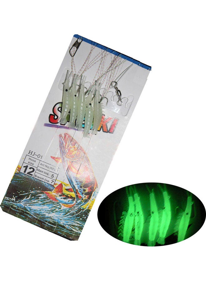 Generic 5-Piece Luminous Shrimp hook Fishing Lure Single Hook Tack Bait 15x15x15cm - Image 1