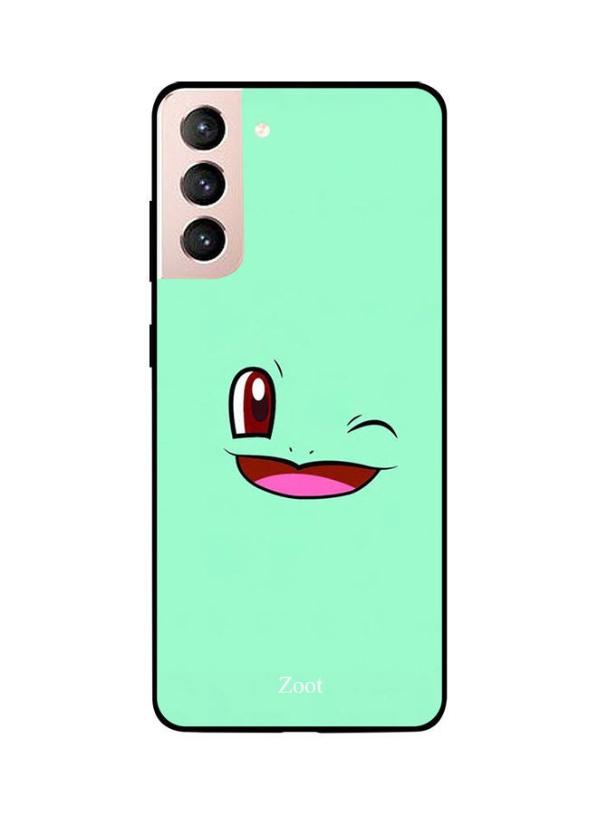 Zoot Skin Case Cover -for Samsung Galaxy S21 Minimalist Smiley On Seagreen Ground Minimalist Smiley On Seagreen Ground  - Image 1