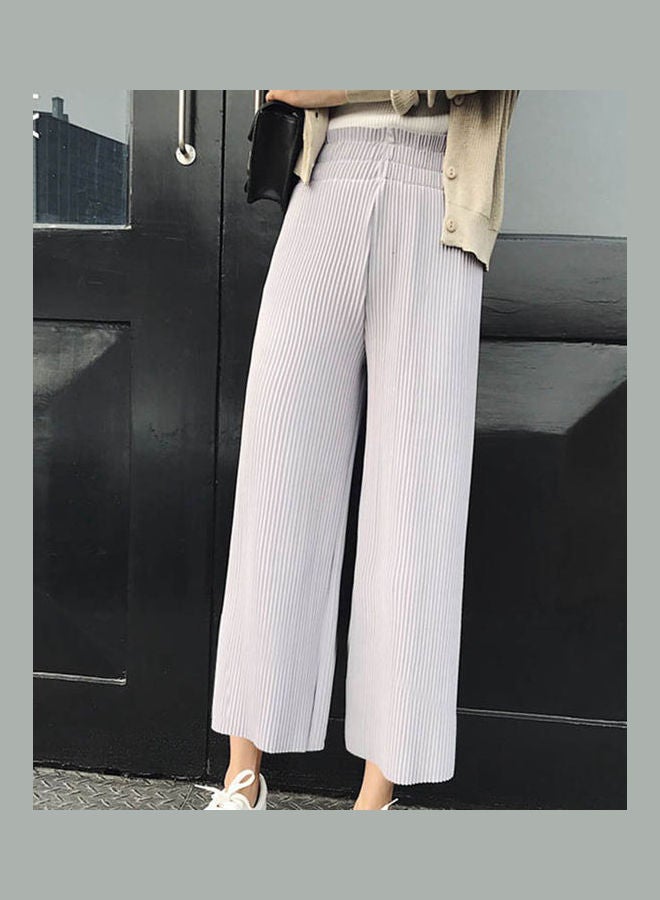 Ice Silk High Waist Drawstring Capri Pants Black  - Image 3