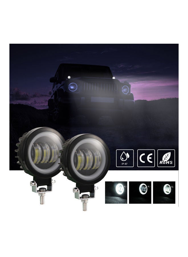 2-Piece Waterproof Square LED Angel Eye Fog Light - Image 1