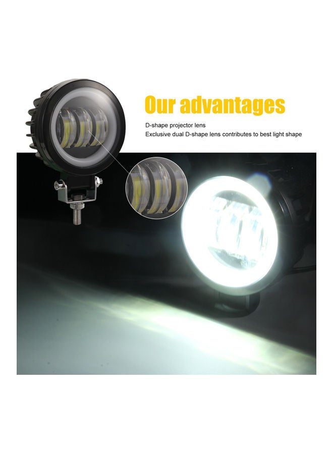 2-Piece Waterproof Square LED Angel Eye Fog Light - Image 2