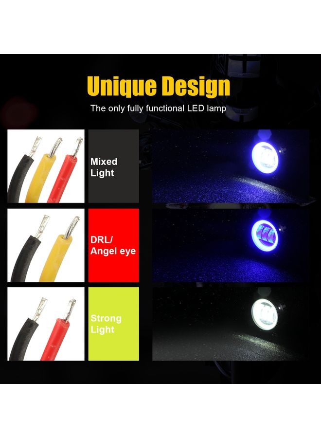 2-Piece Waterproof Square LED Angel Eye Fog Light - Image 4