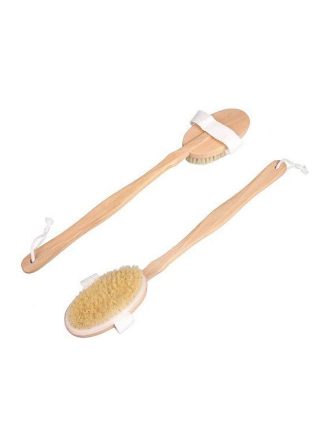 فرشاة استحمام بمقبض خشبي لتنظيف الظهر والجسم بني 20x10x20سم - Image 4