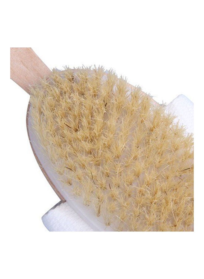 فرشاة استحمام بمقبض خشبي لتنظيف الظهر والجسم بني 20x10x20سم - Image 5