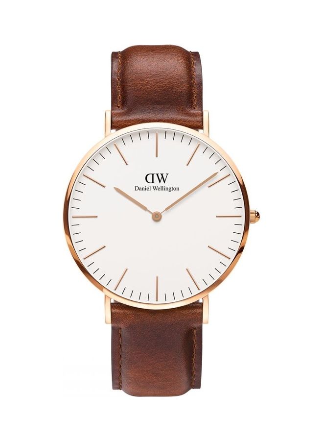 DANIEL WELLINGTON Men's Classic St Mawes Water Resistant Leather Analog Wirst Watch - Image 1