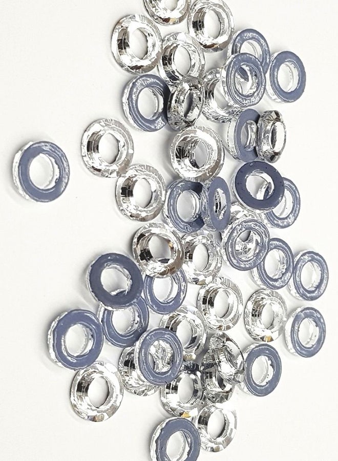 144-Piece Ring Shaped Ironing Crystal Silver/Grey 8mm  - Image 3