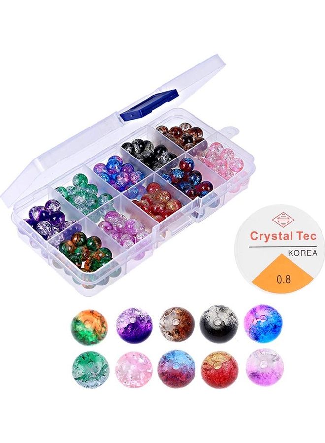 Kingyao Jewelry Making Beads Crackle Glass With Plastic Box 8inch 