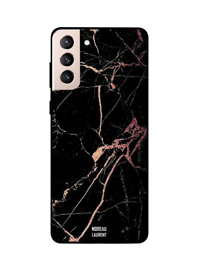 Moreau Laurent Cracked Marble Pattern Printed Case Cover For Samsung Galaxy 21 Plus Black/Pink - Image 1