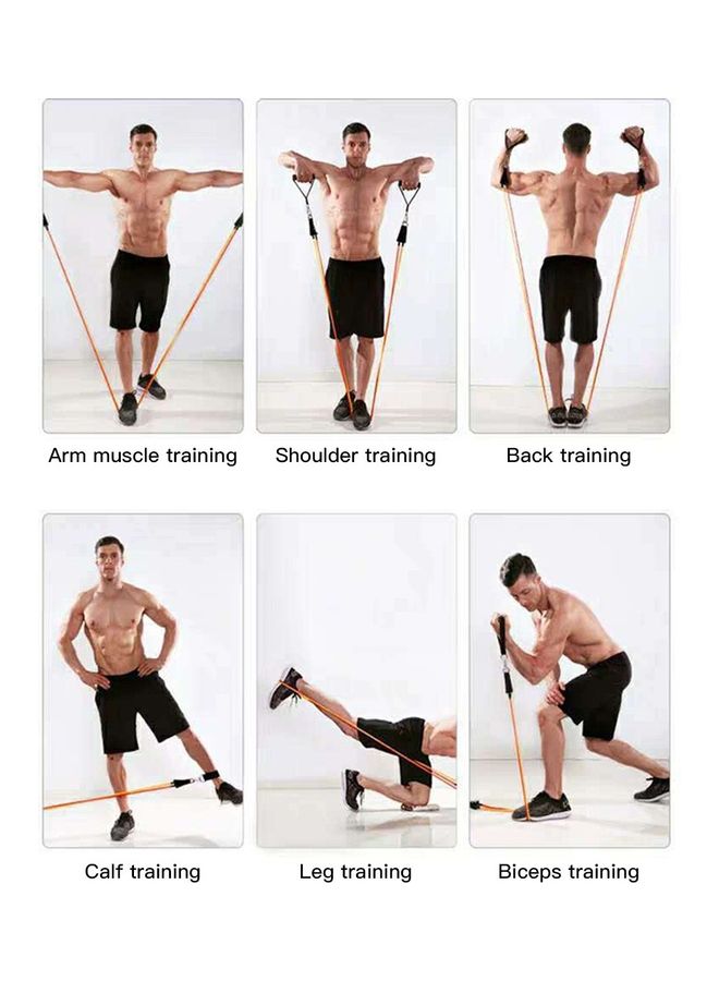 Generic 11-Piece Latex Resistance Fitness Exercise Tube Rope Set 0.5kg - Image 4