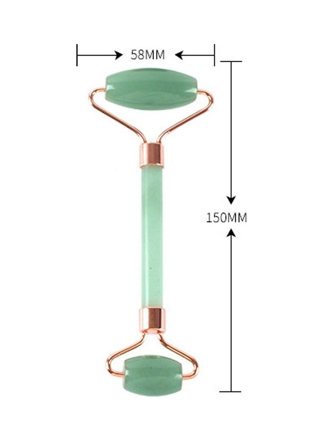 Generic Anti-Aging Jade Roller Massage And Gua Sha Facial Tool Green/Gold  - Image 2