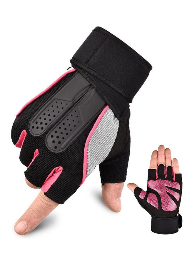 Generic Half Finger Breathable Weightlifting Fitness Gloves 18 x 18cm 