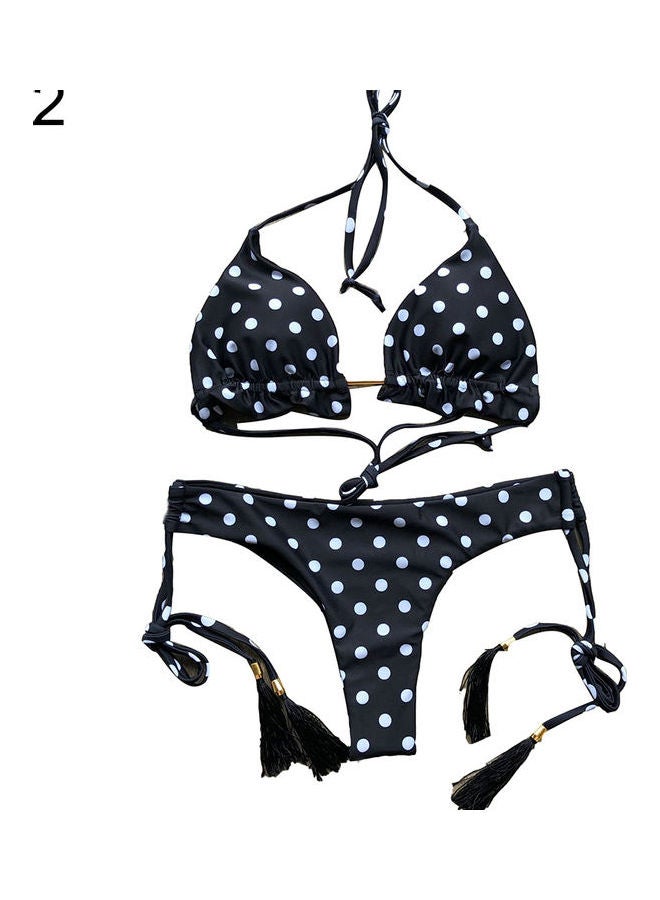 2-Piece Padded Bikini Set Black/White