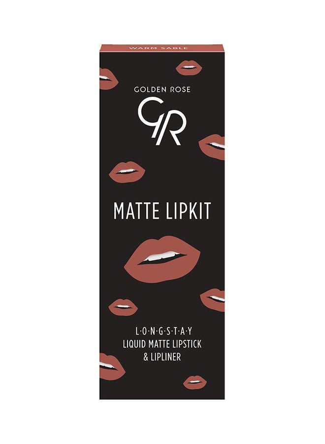 Golden Rose - Long Stay Liquid Matte And Lipliner Lipkit Set Multicolour - Image 1