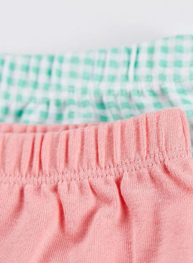 carter's 2-Piece Infant Girls Checkered & Solid Shorts Multicolour - Image 3