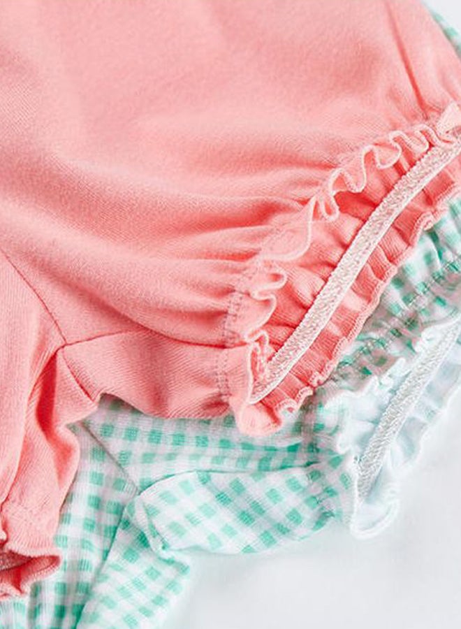 carter's 2-Piece Infant Girls Checkered & Solid Shorts Multicolour - Image 4