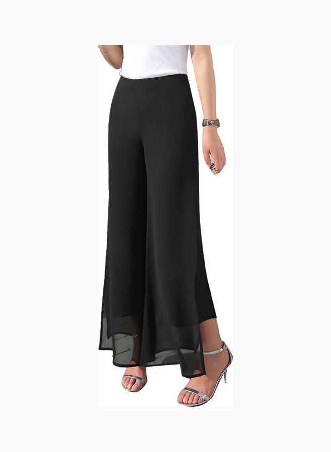 High Waist Side Slit Detail Pants Black  - Image 1