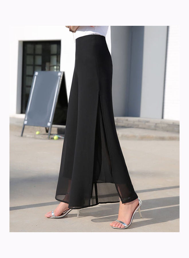 High Waist Side Slit Detail Pants Black  - Image 2