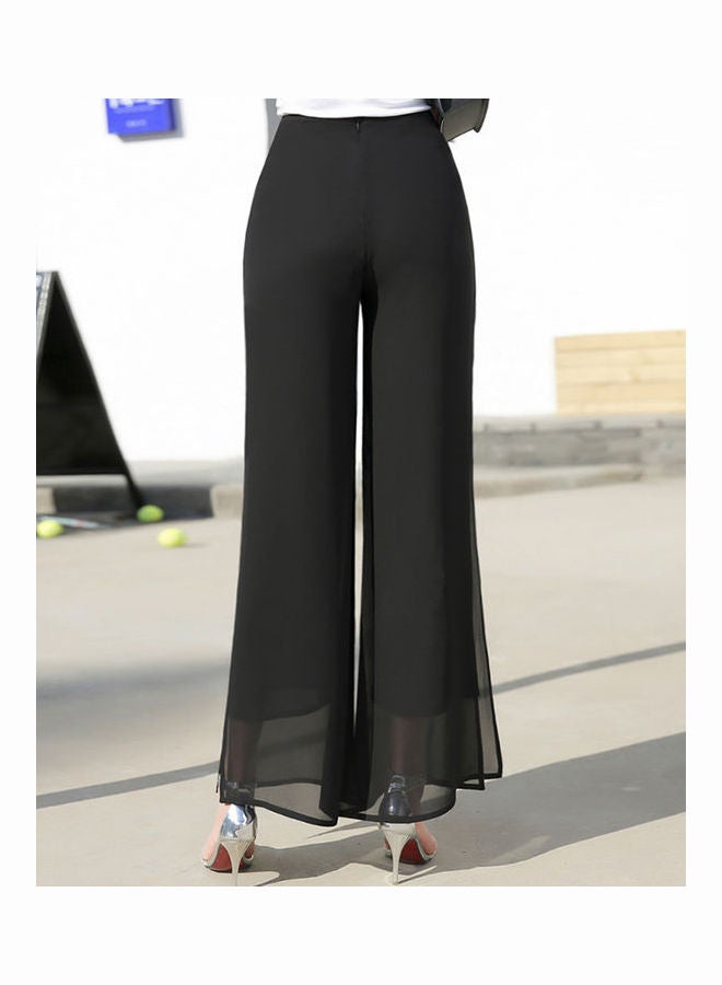High Waist Side Slit Detail Pants Black  - Image 4