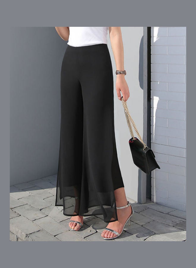 High Waist Side Slit Detail Pants Black  - Image 5
