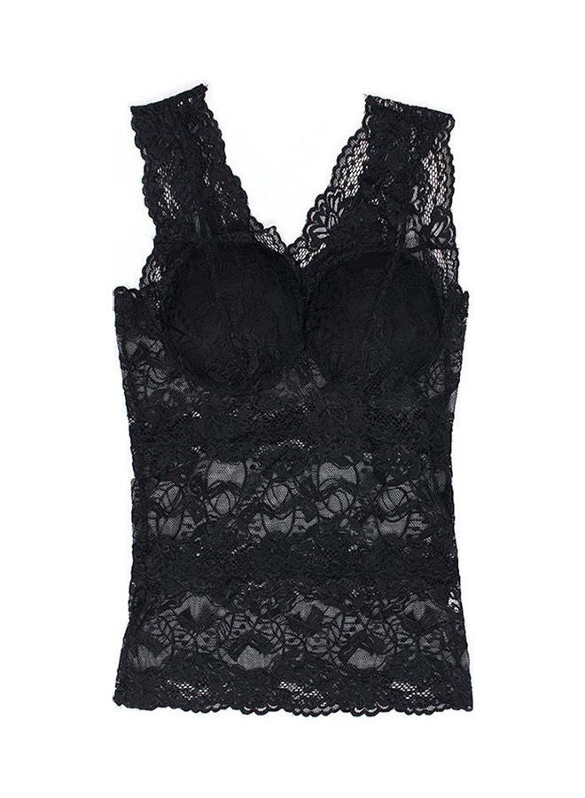Generic - Lace See Through Padded Vest Black - Image 1