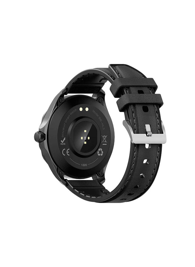 BlitzWolf - Blitz Wolf BW-HL3 Smart Watch 1.3in Full Touch Health & Fitness Tracker – Black - Image 1