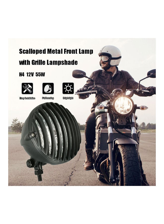 Generic Scalloped Headlight With Grille Lampshade Chopper Bobber  - Image 5