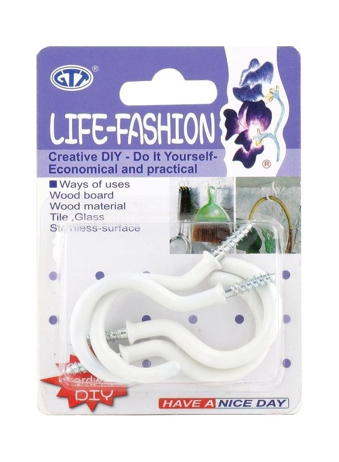 GTT Pack Of 4 Life-Fashion Wall Mount Hooks White - Image 1