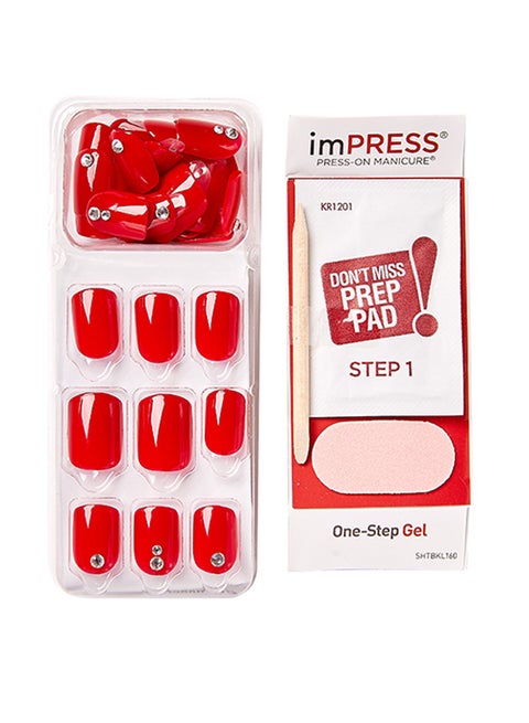 Accent Nails Flash Mob Nails Set Red