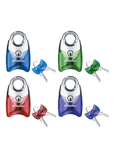 1-Piece Assorted Color Fusion Zinc Body Padlock With Shrouded Shackle Multicolour 44mm