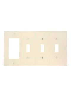 Leviton 4-Gang Combination Wall Plate Almond 9.3x4.7x0.2inch 